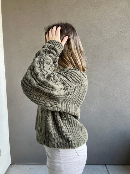 Vintage Moss Chunky Sweater (M)