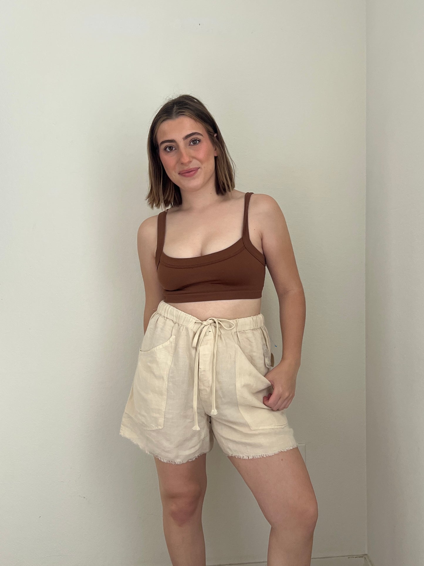 Free People Linen Blend Shorts (M)