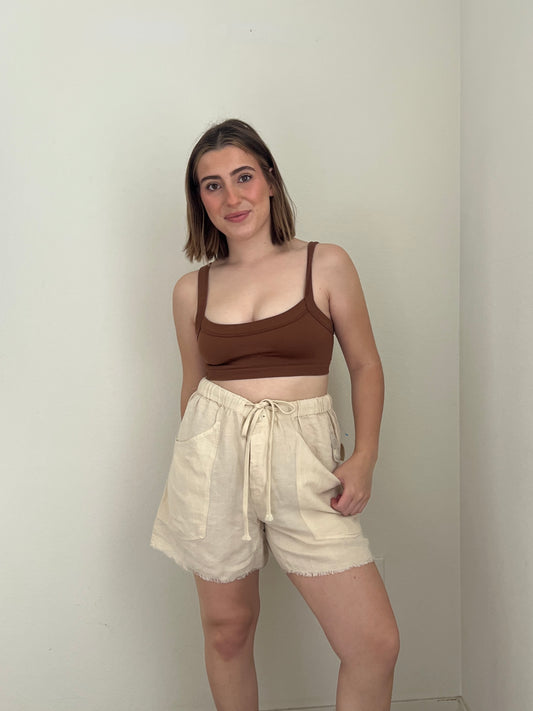 Free People Linen Blend Shorts (M)