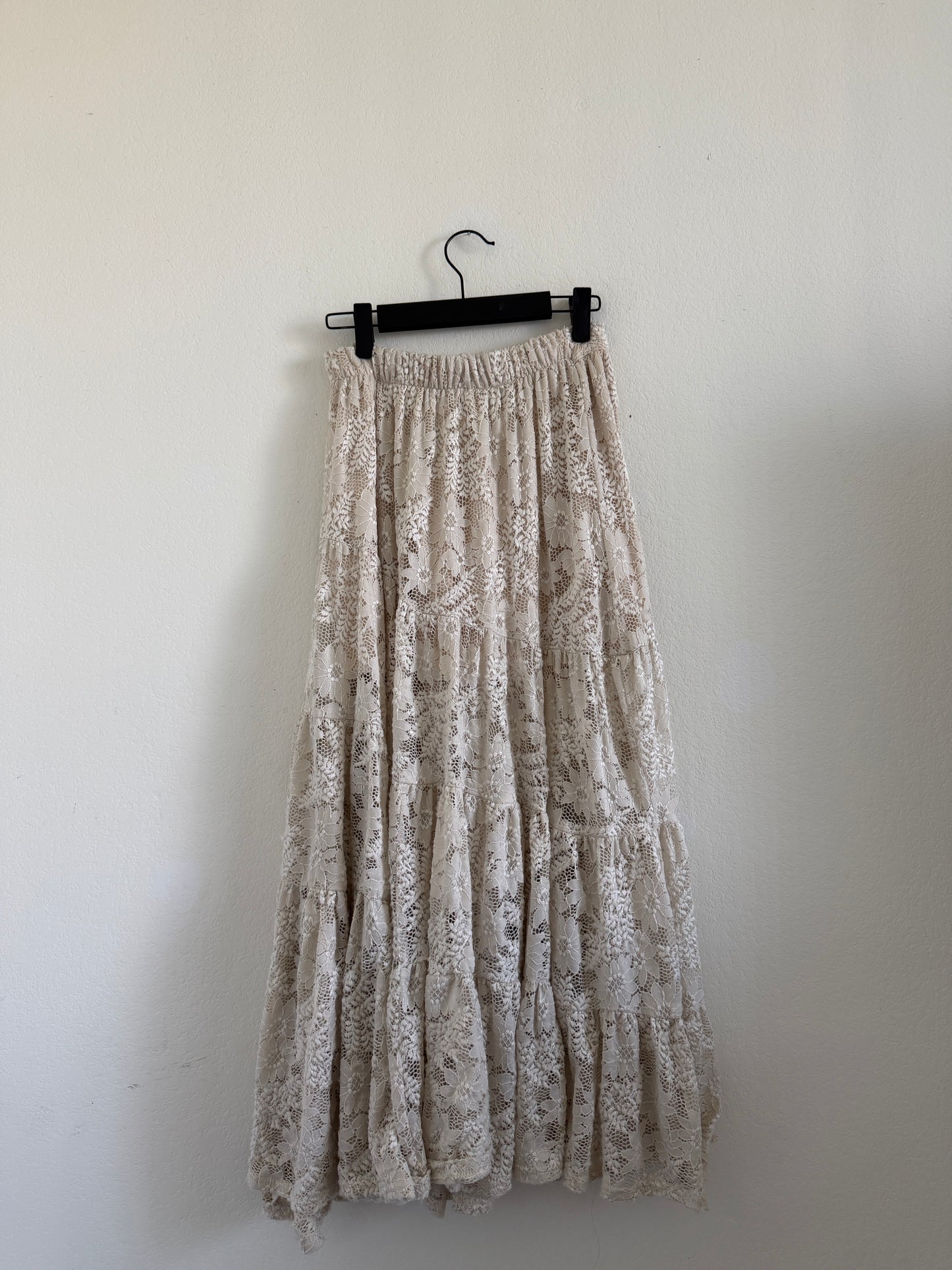 Beige Floral Maxi Skirt (S)