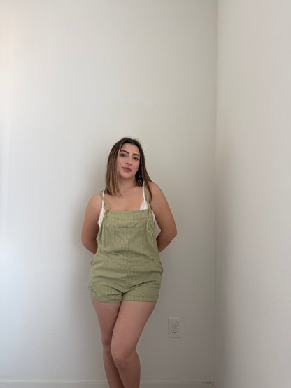 Sage Striped Romper (L)