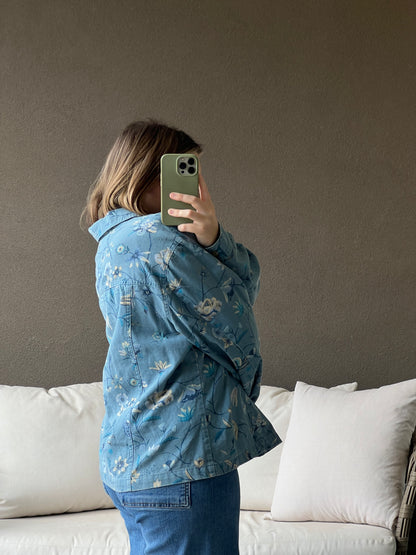 Denim Floral Jacket (XL)