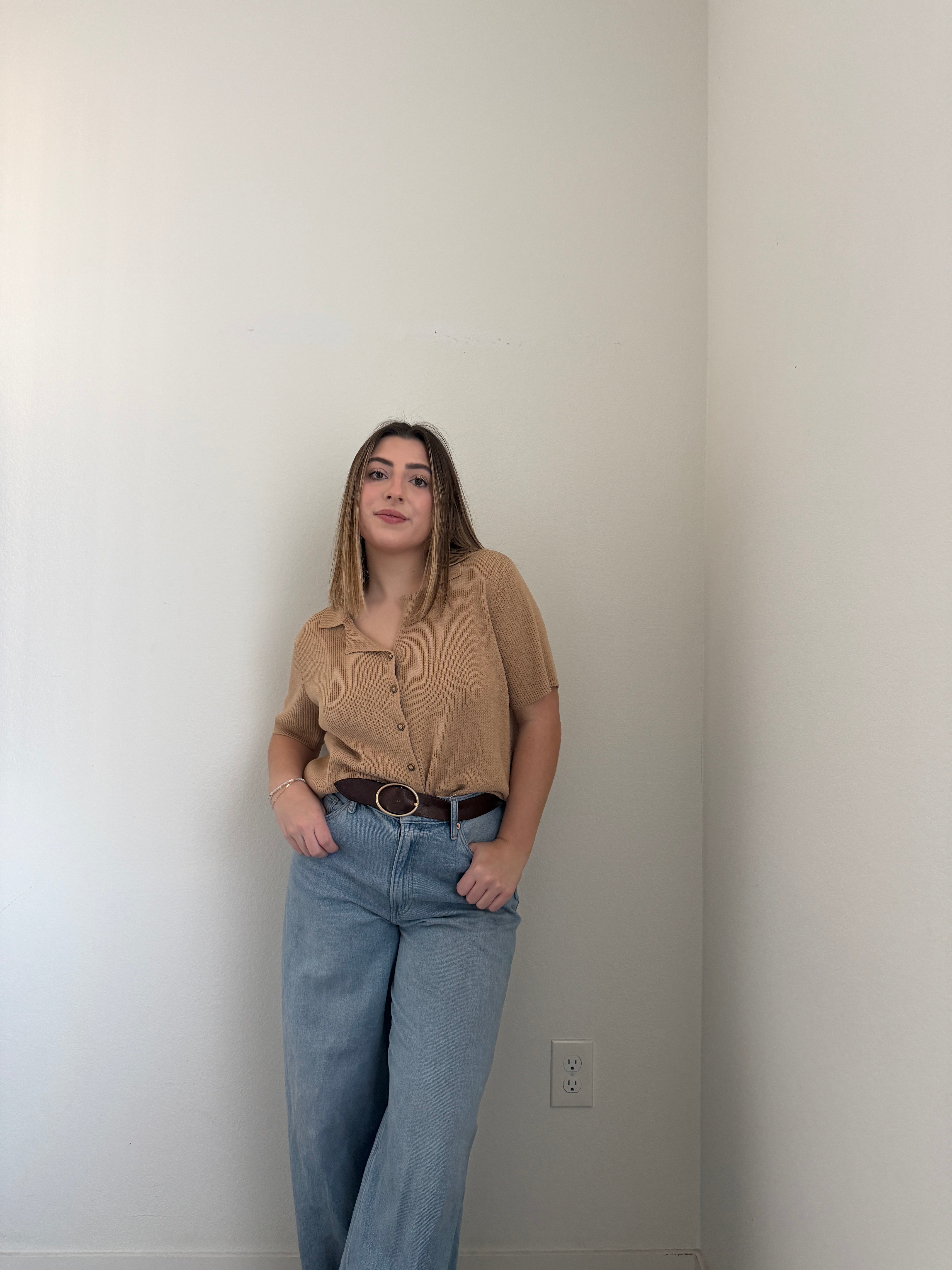 Camelback Textured Short Sleeve Top (XL)