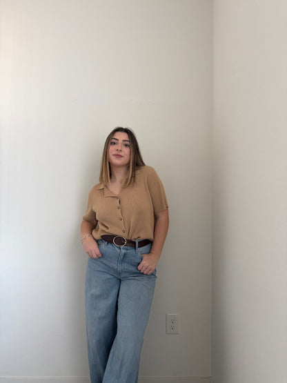 Camelback Textured Short Sleeve Top (XL)