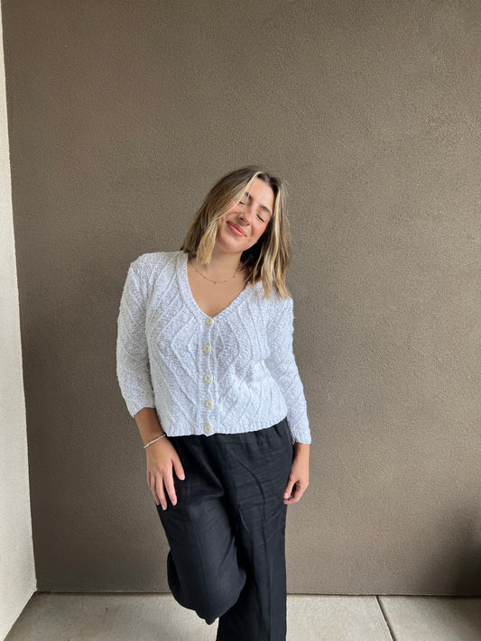 Vintage White Cardigan (S)