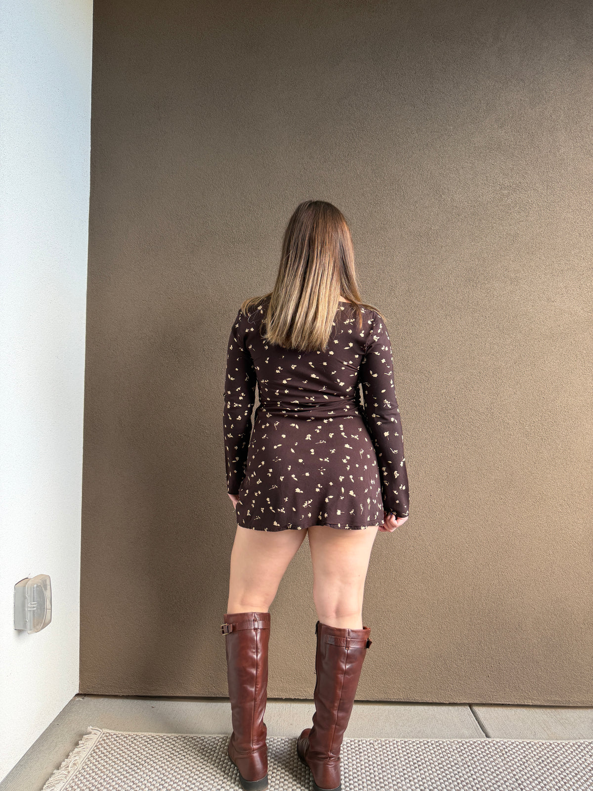 Faithfull Brown Floral Mini Dress (2)