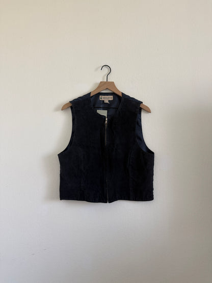 Blue Leather Vest (M)