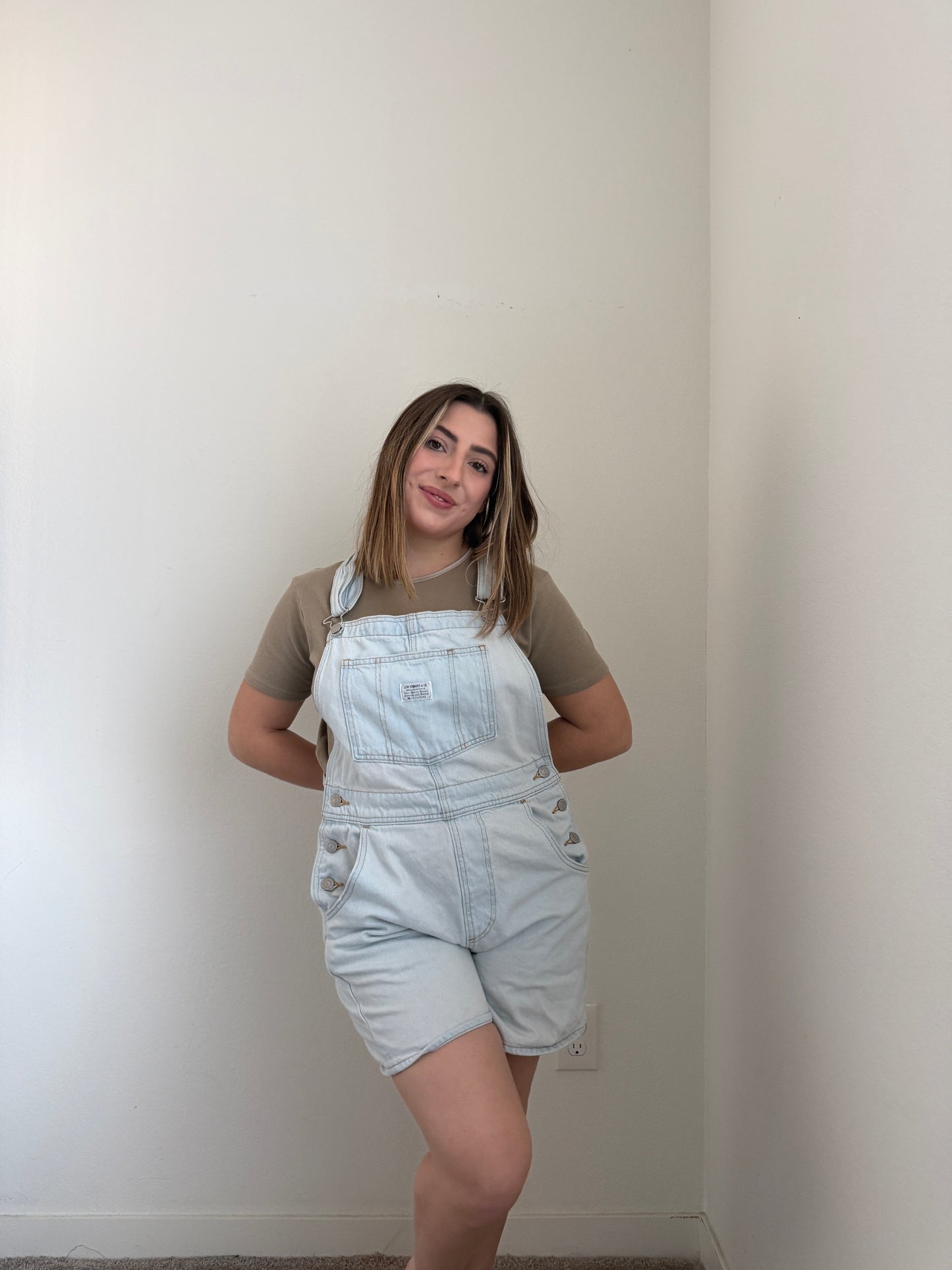 Levi's Light Wash Shortalls (M)