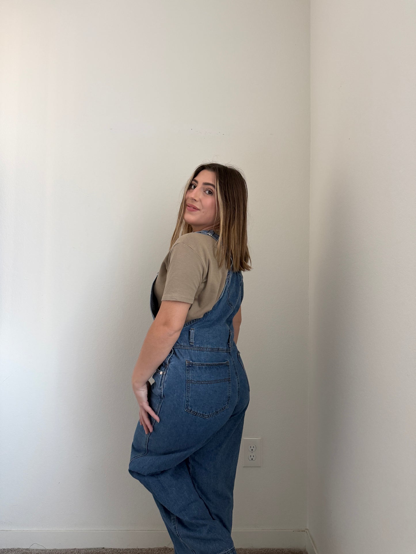 Denim Straight Leg Overalls (M)