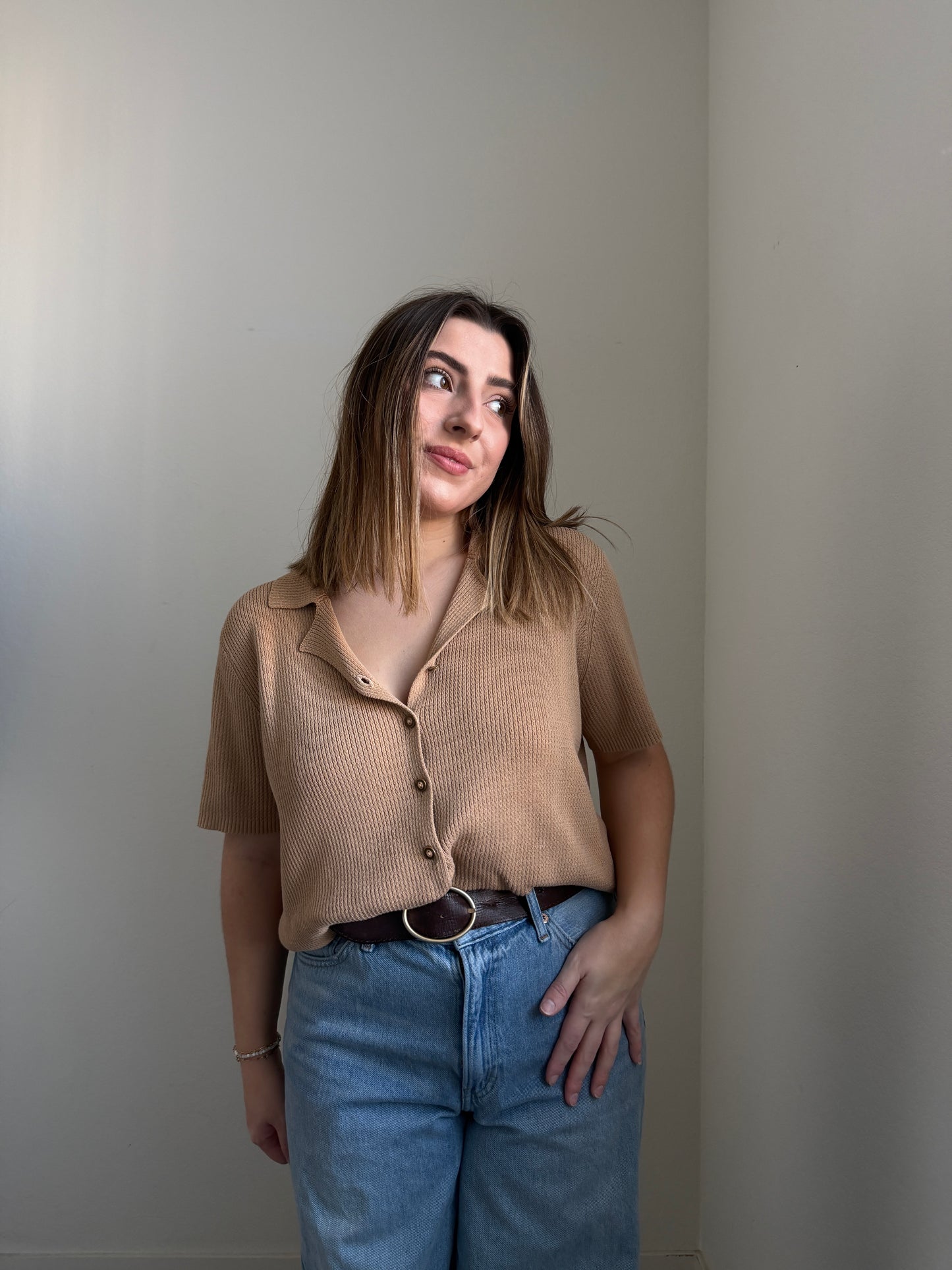 Camelback Textured Short Sleeve Top (XL)