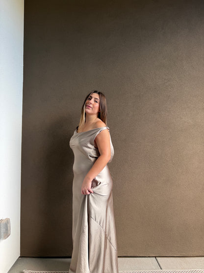 Satin Maxi Dress (L)