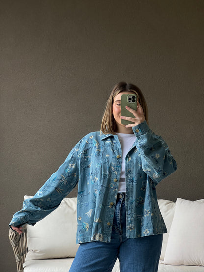 Denim Floral Jacket (XL)