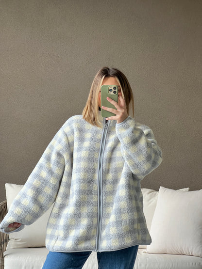 Blue Gingham Fleece (2X)