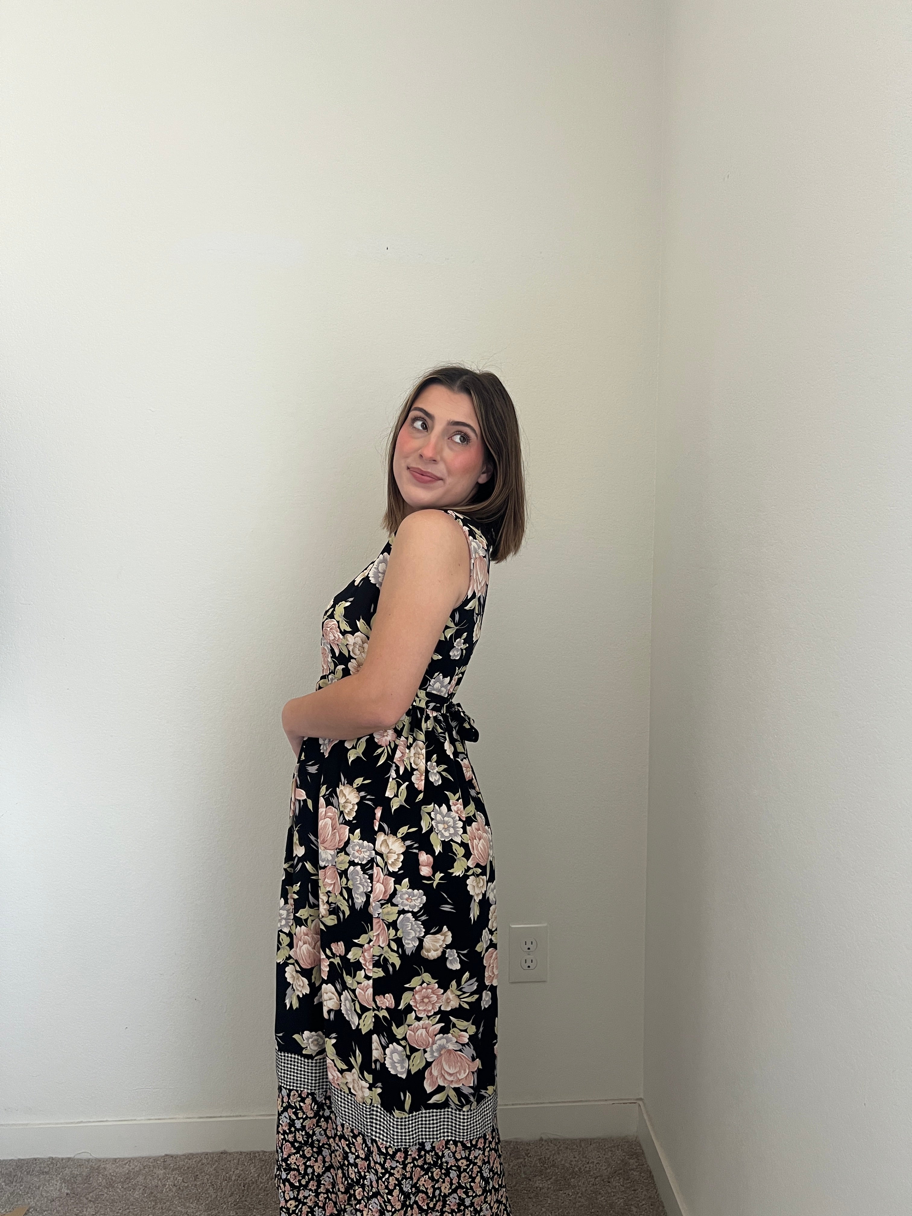 Vintage Floral Maxi Dress (4)
