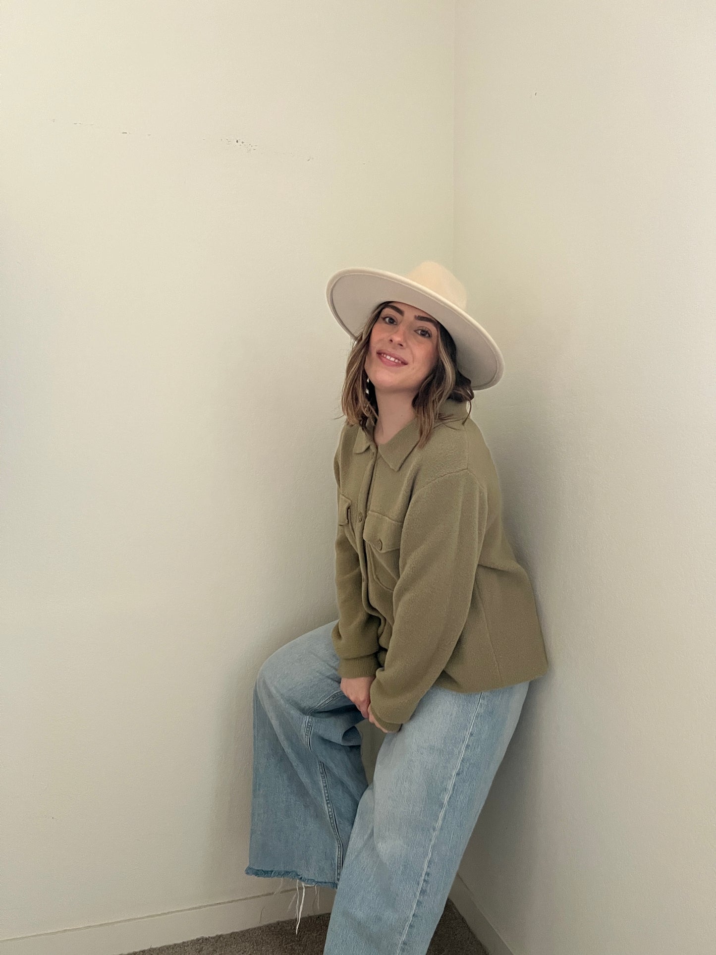 Green Soft Button Up (L)