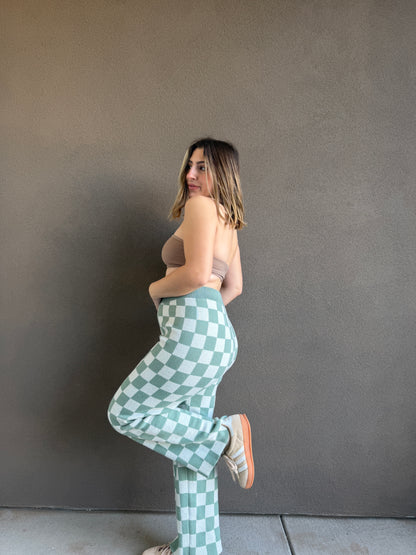 Sage Checkered Pants (M)