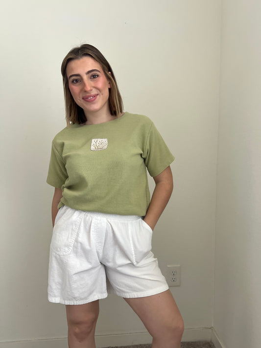 Green Flower Patch Tee (L)