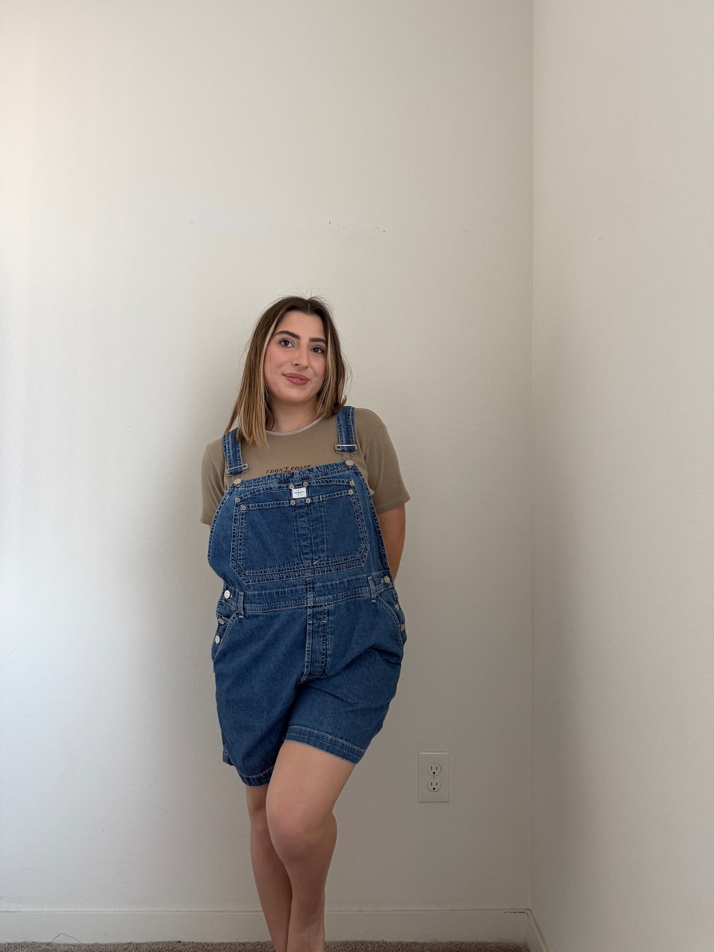 CK Dark Wash Shortalls (L)