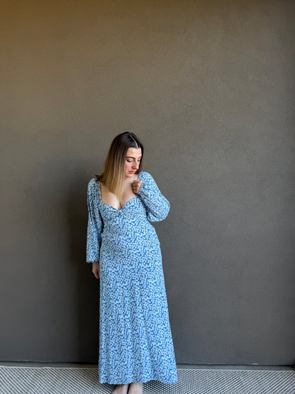 Blue Floral Maxi Dress (2)