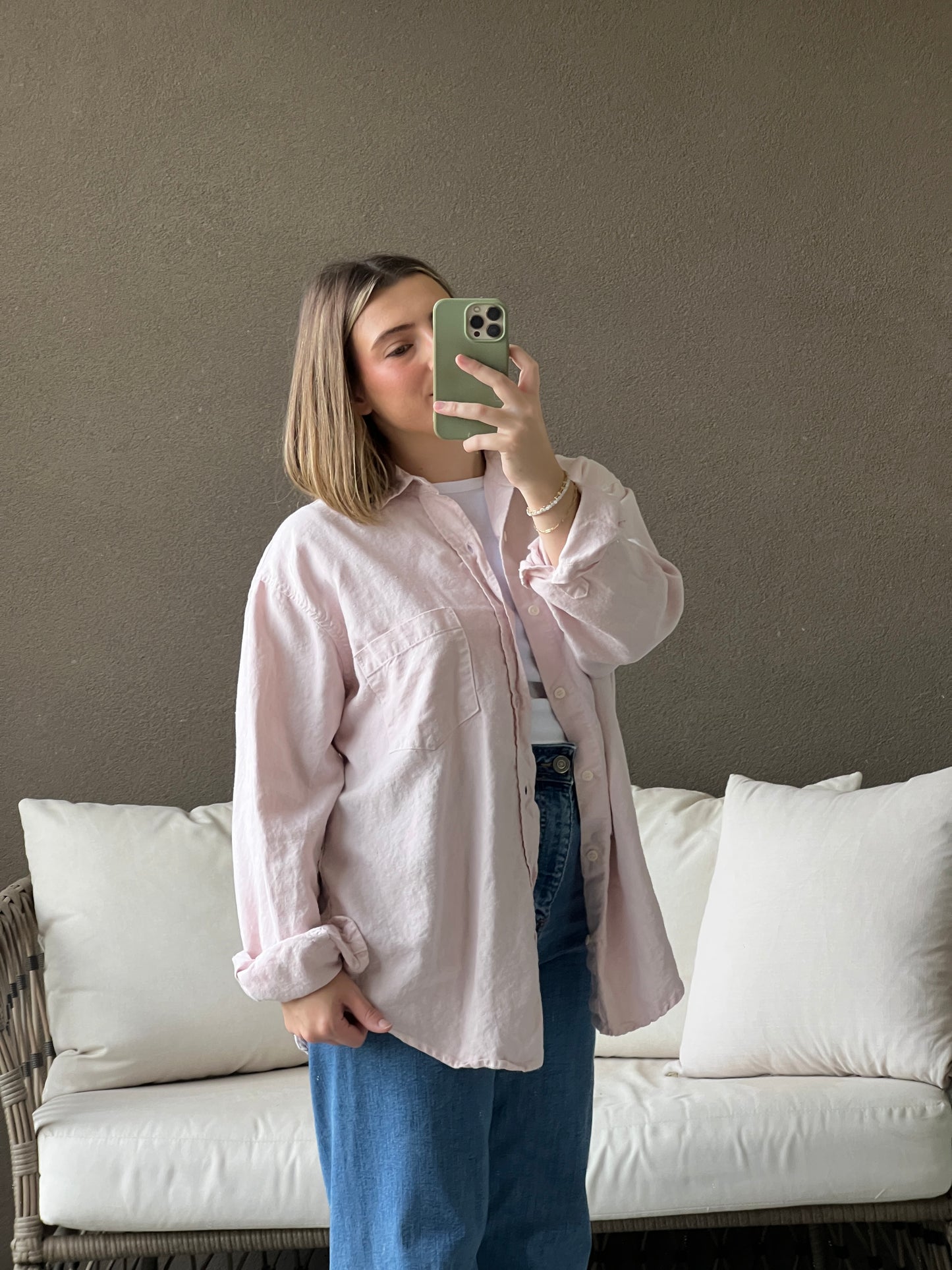 CP Shades Pink Button Up (S)