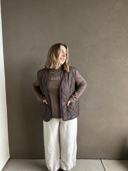 Chocolate Quilted Vest (L)