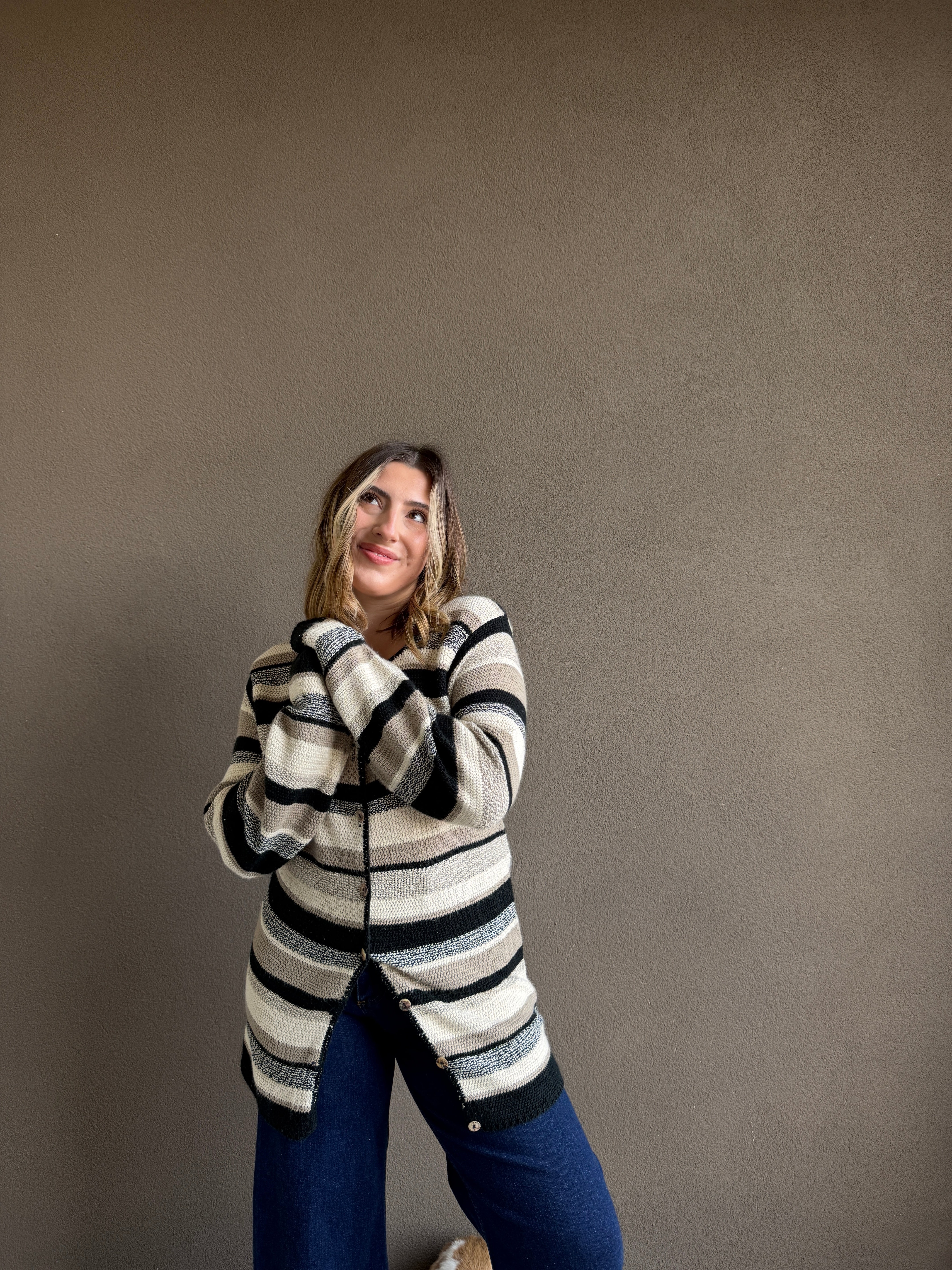 Vintage Striped Cardigan (M)