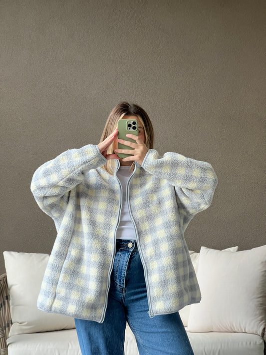 Blue Gingham Fleece (2X)