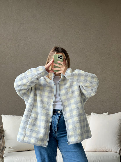 Blue Gingham Fleece (2X)