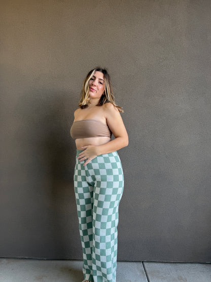 Sage Checkered Pants (M)