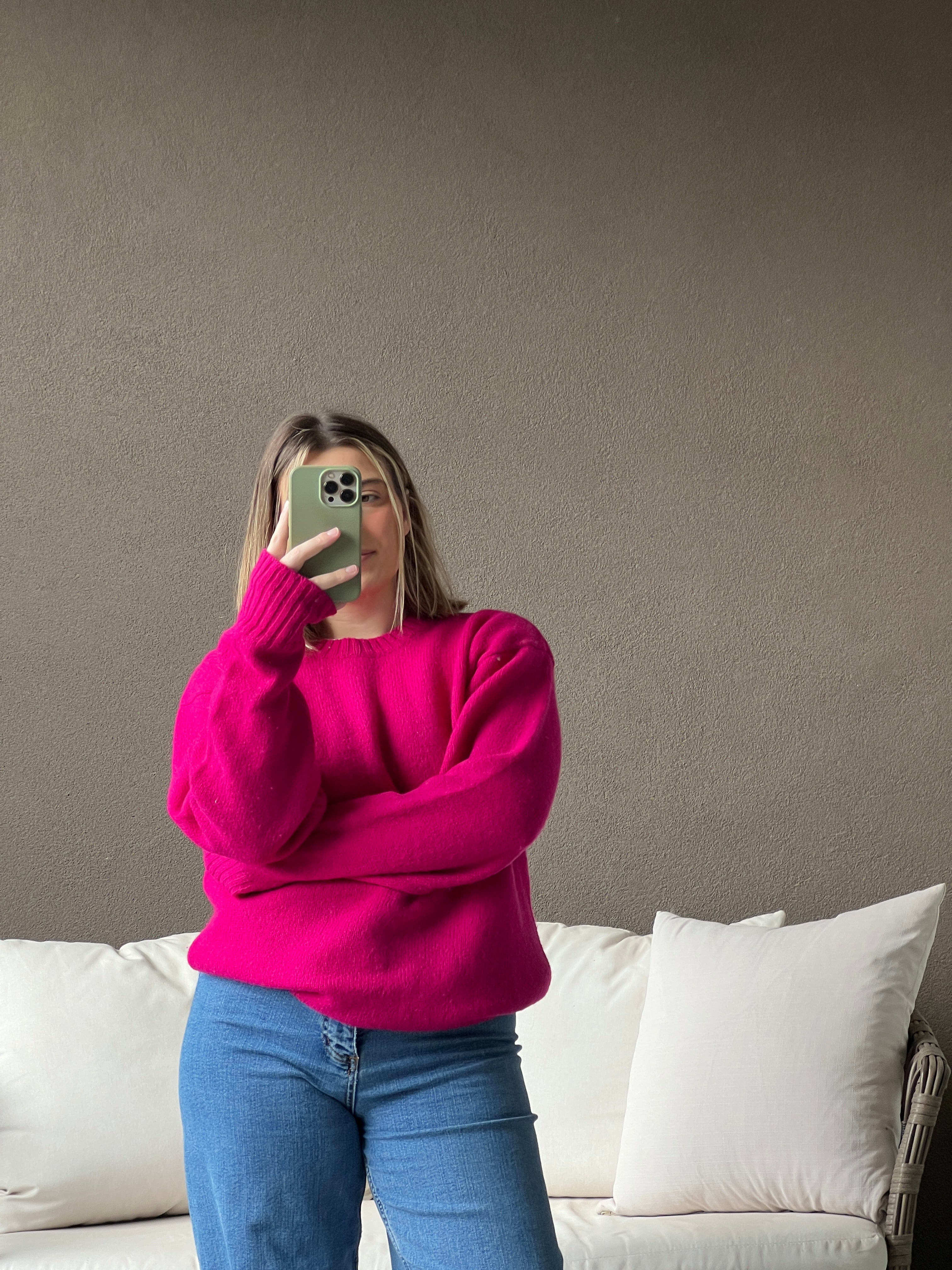 Hot Pink Wool Sweater (M)