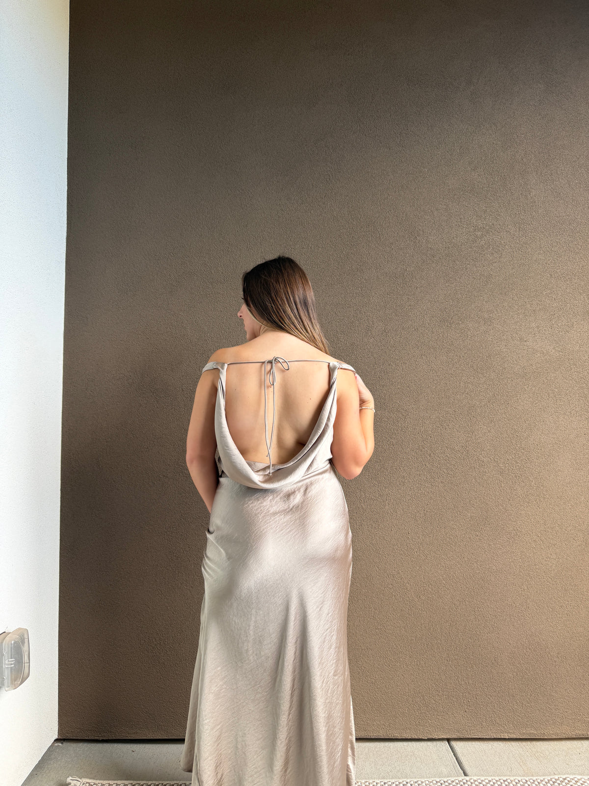 Satin Maxi Dress (L)