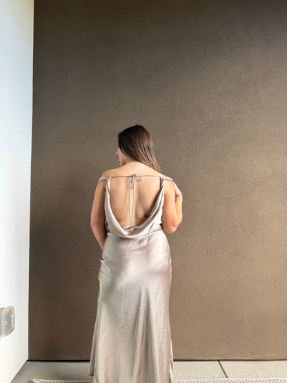 Satin Maxi Dress (L)