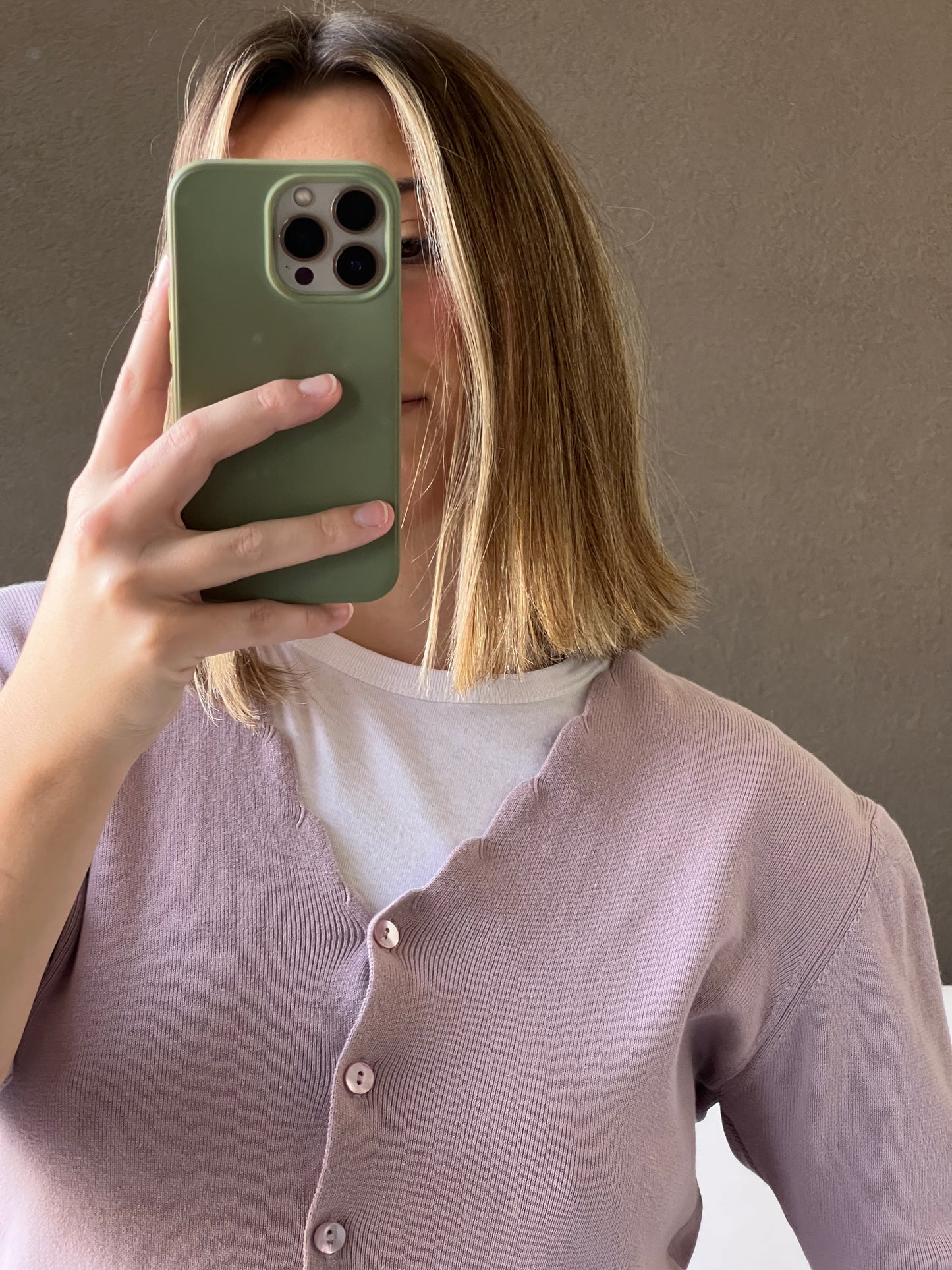 Lilac Scalloped Cardigan Tee (L)