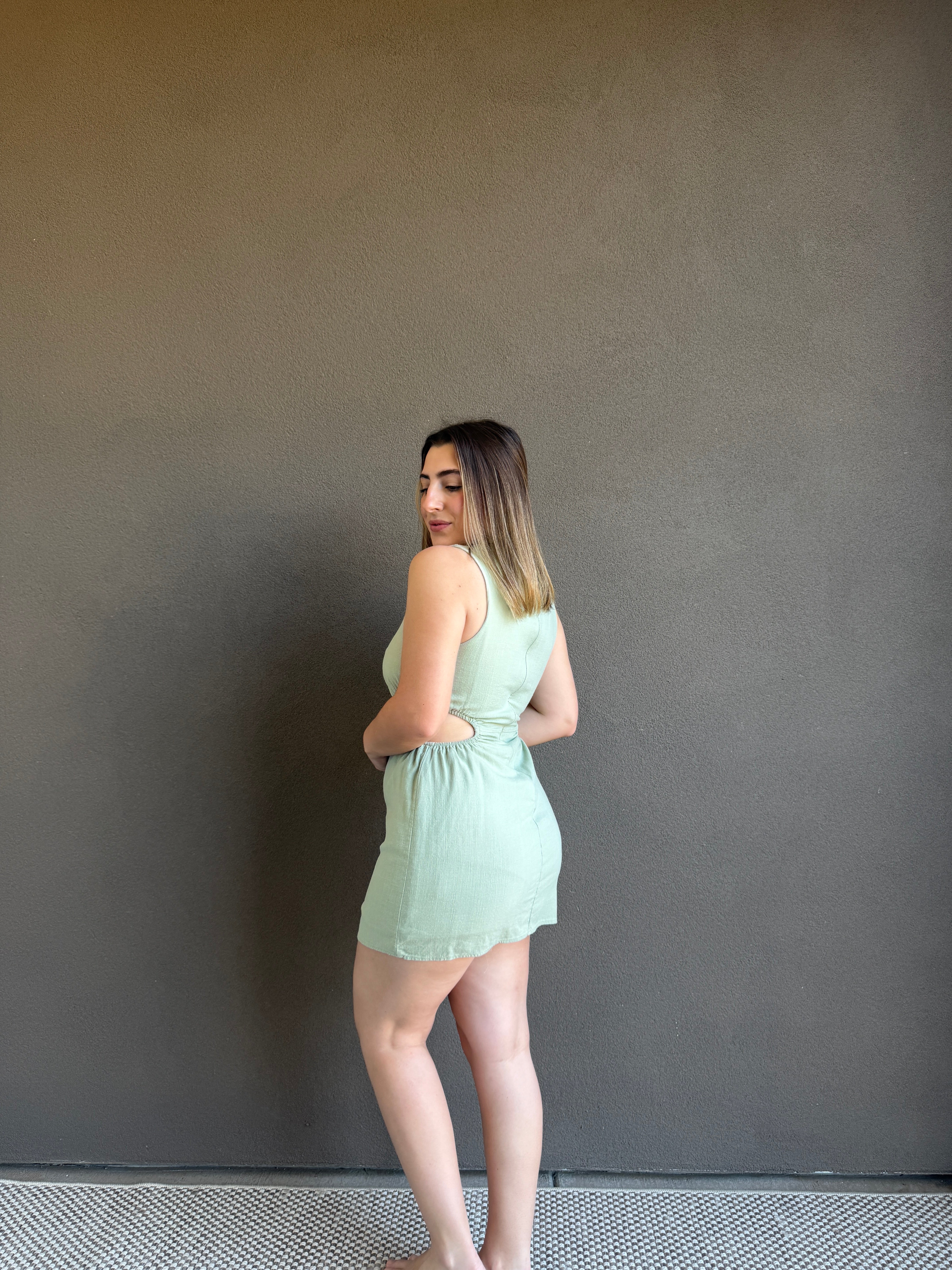 Sage Cut-out Mini Dress (8)