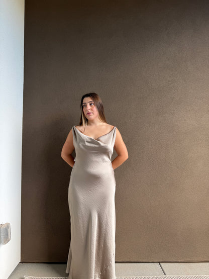 Satin Maxi Dress (L)