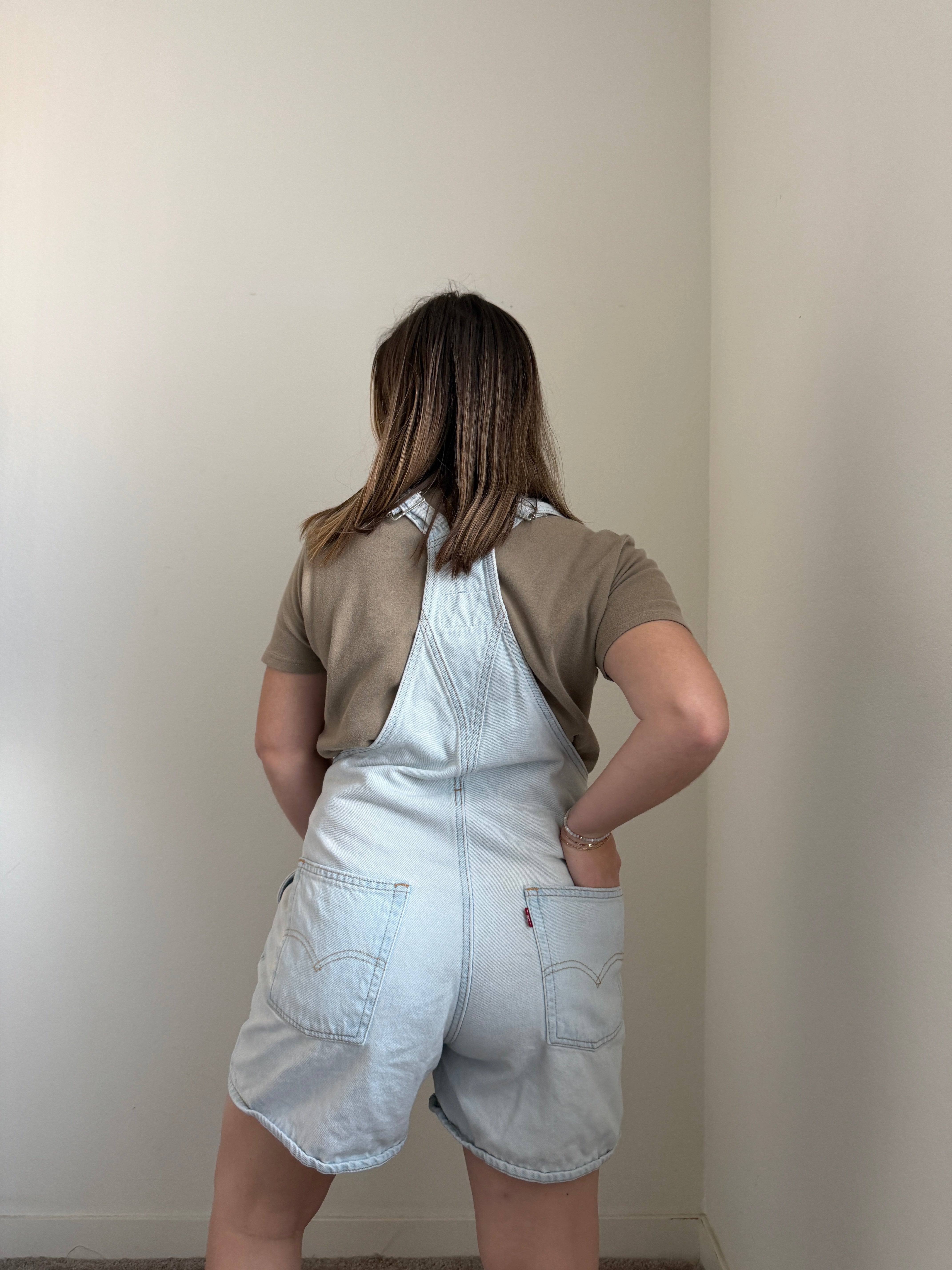 Levi's Light Wash Shortalls (M)