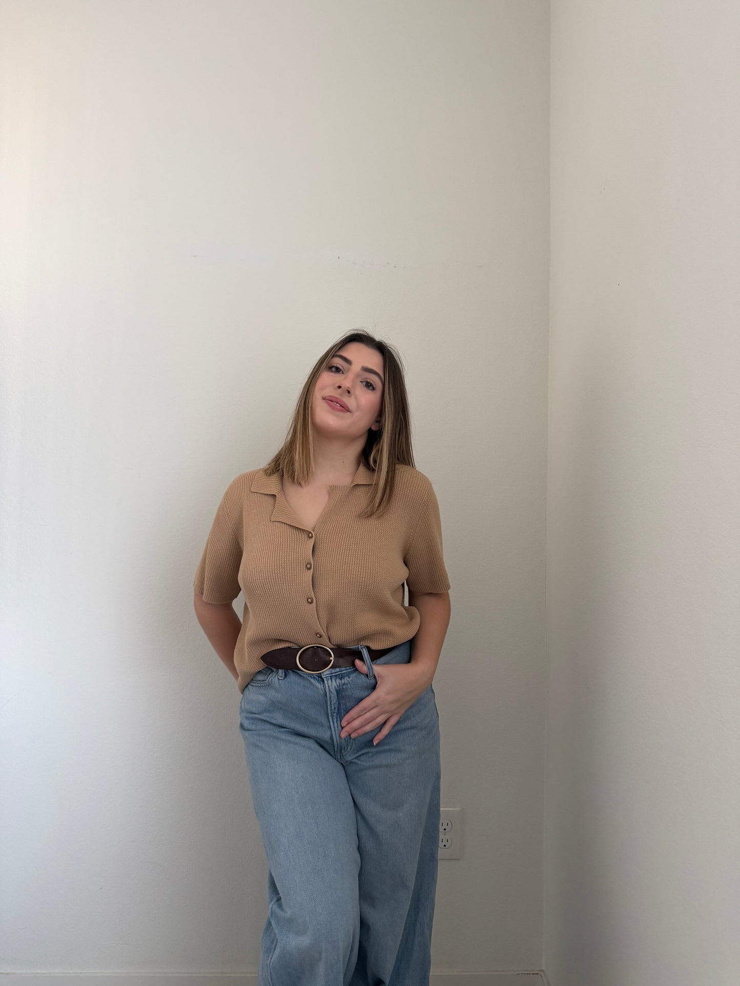 Camelback Textured Short Sleeve Top (XL)