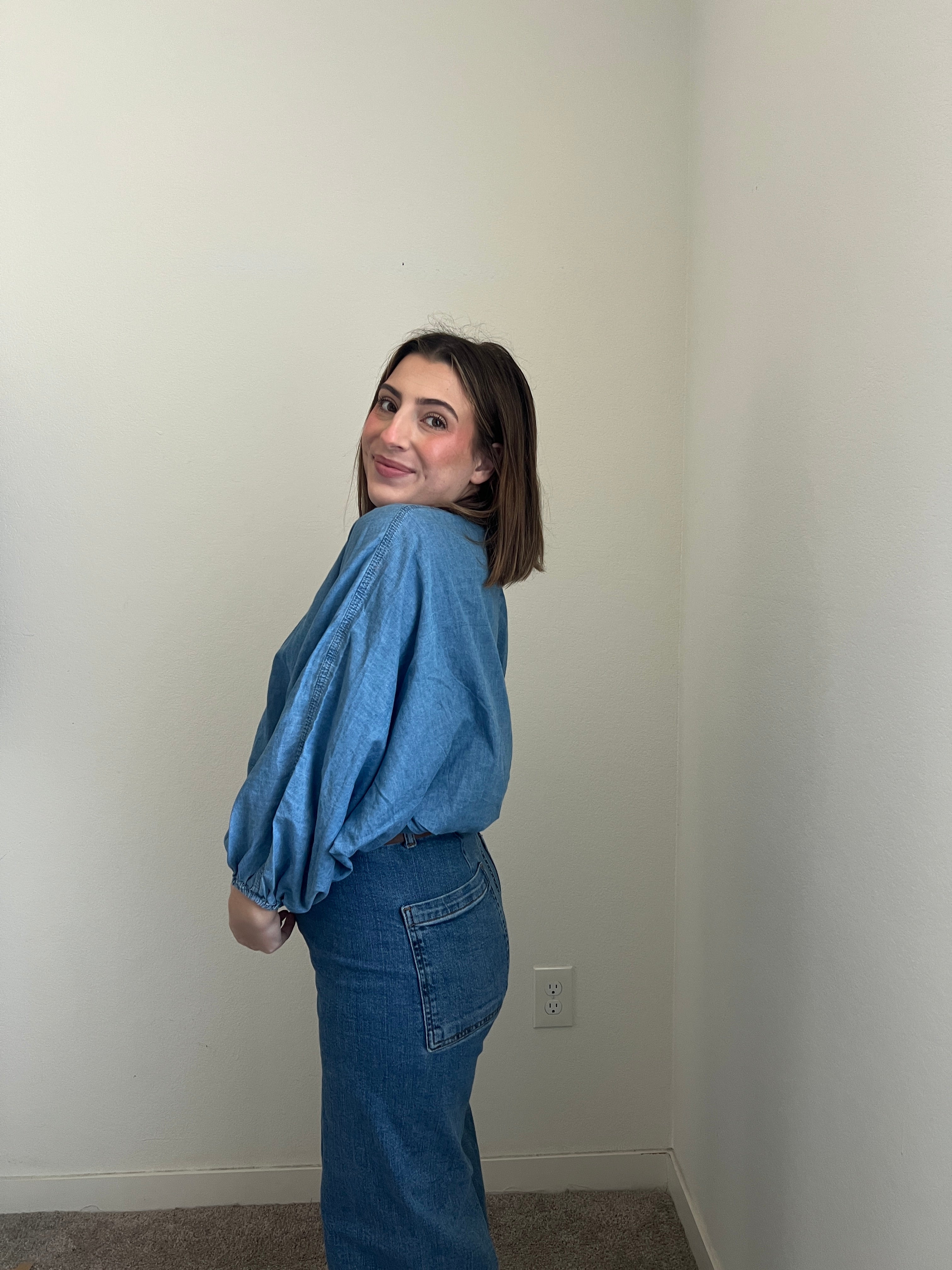 BR Denim Cropped Shirt (XS)