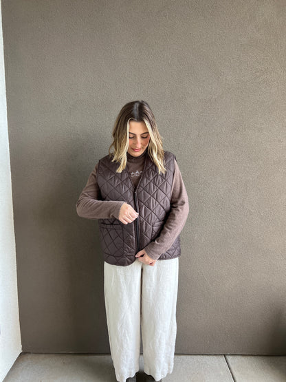 Chocolate Quilted Vest (L)