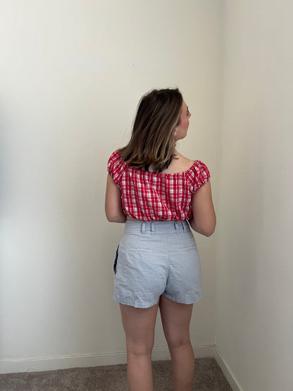 Sky Linen Blend Shorts (XS)