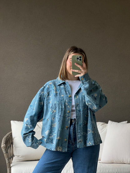 Denim Floral Jacket (XL)