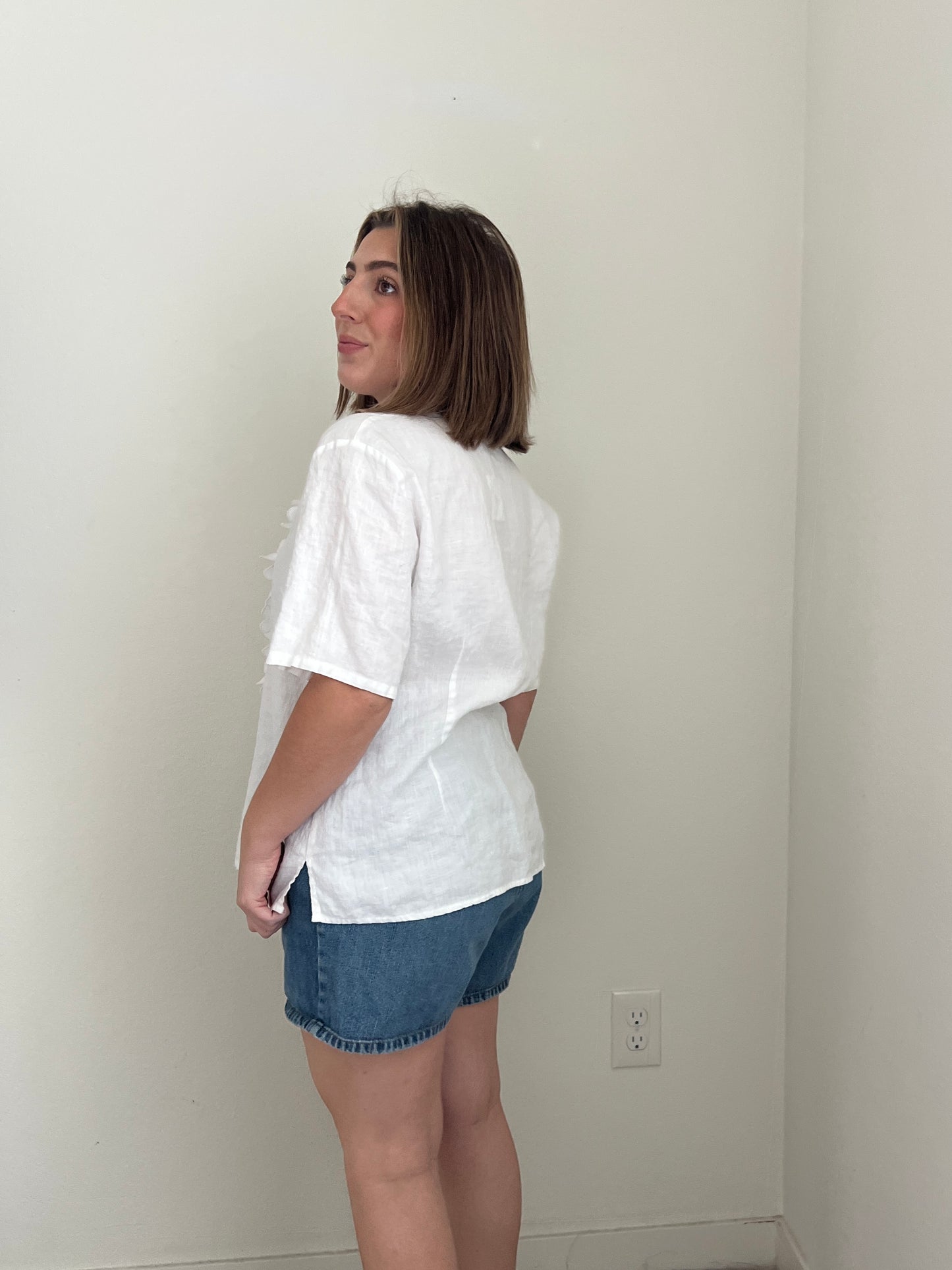 Irish Linen Floral Shirt (L)