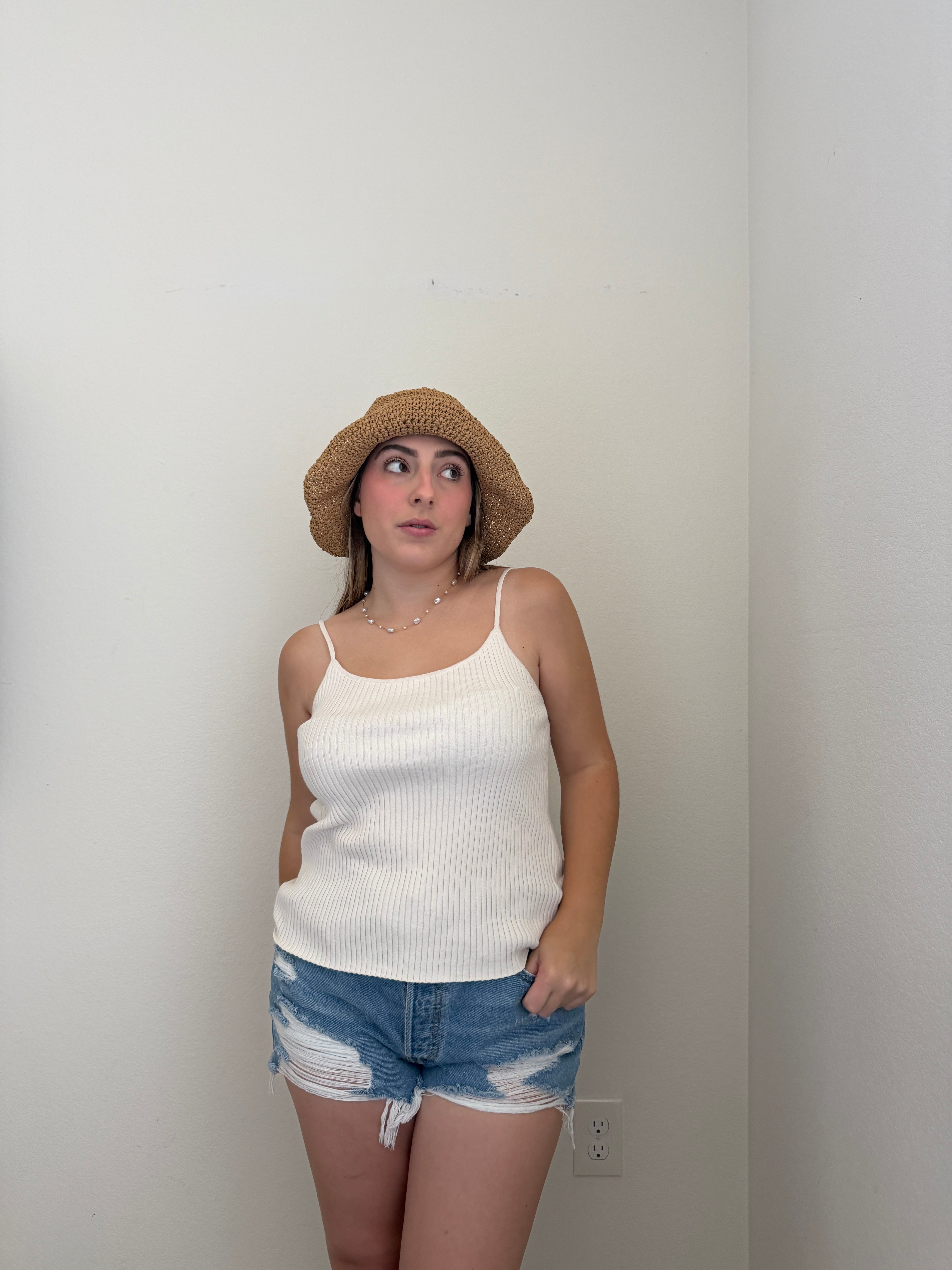 Ribbed White Tank (M)