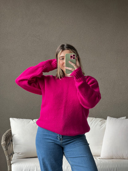 Hot Pink Wool Sweater (M)