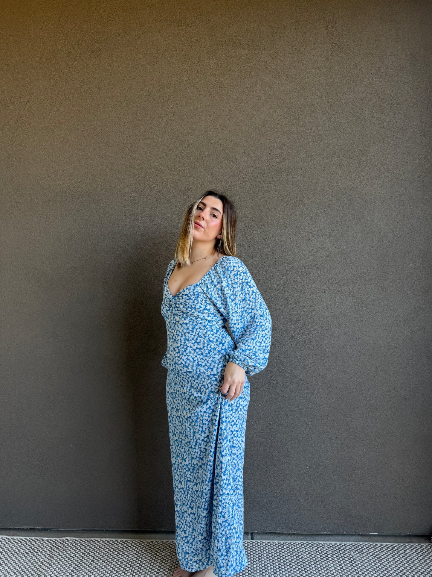 Blue Floral Maxi Dress (2)
