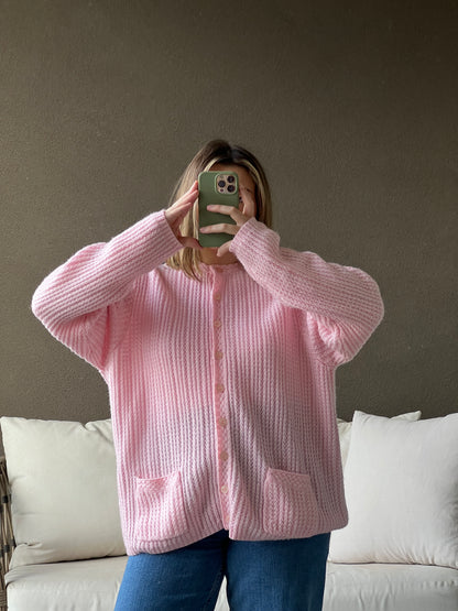 Pink Knit Cardigan (XL)