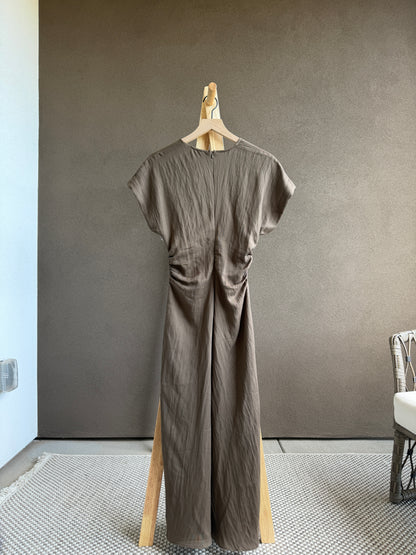Mango Ruched Midi Dress (S)