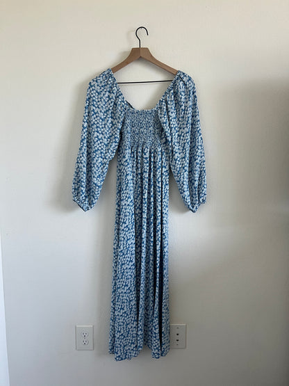 Blue Floral Midi Dress (2)