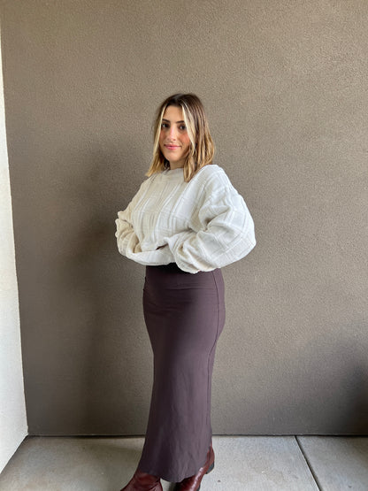 Brown Eileen Fisher Midi Skirt (XS)