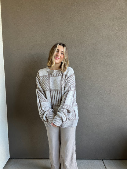 Knit Checkered Sweater (XL)